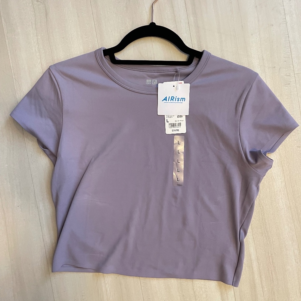 Ultra Stretch AIRism Cropped Short-Sleeve T-Shirt